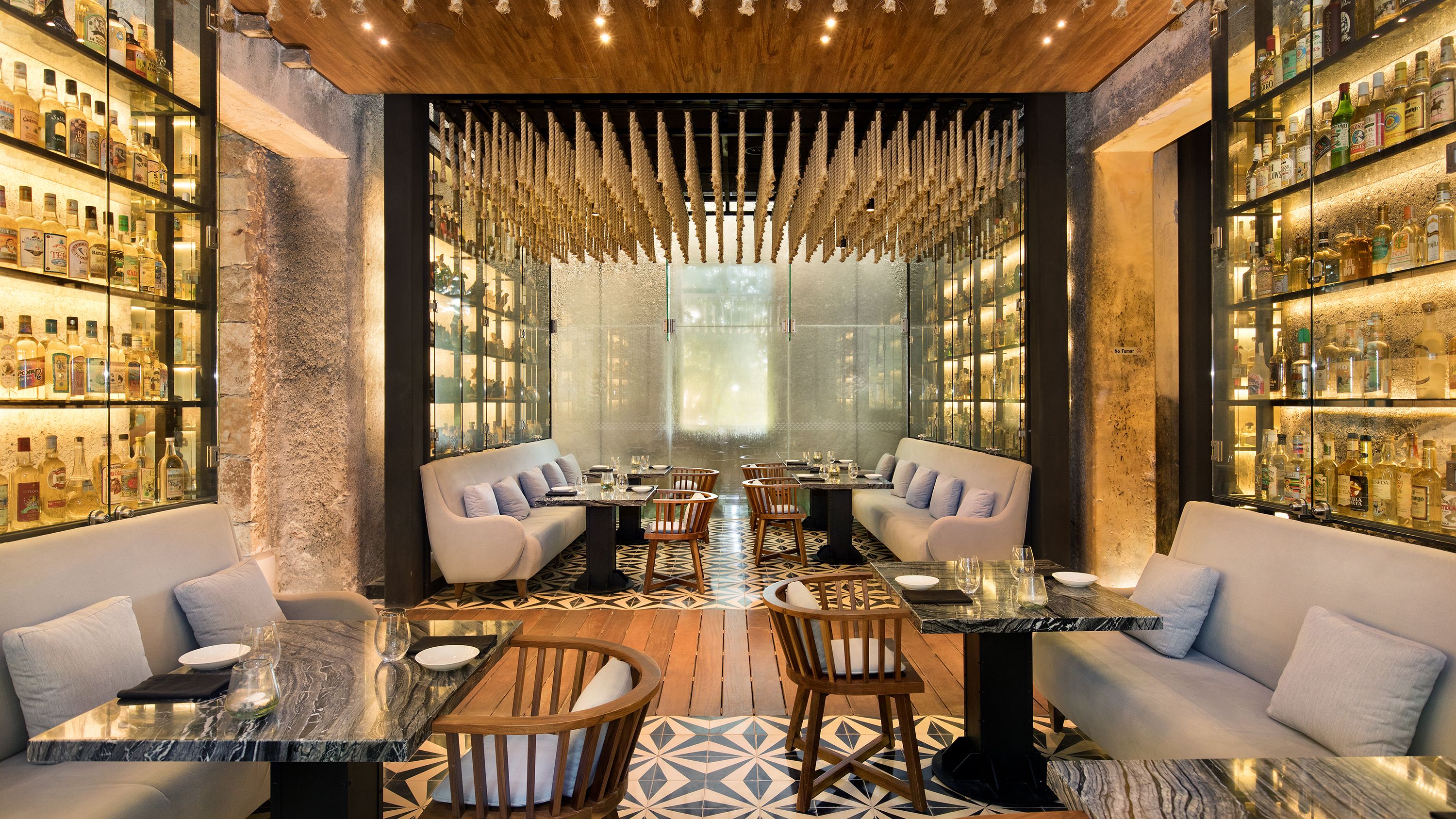 a restaurant with tables and chairs