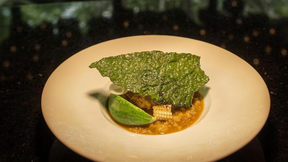 a plate of food on a table