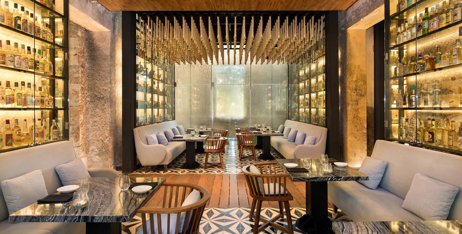 a restaurant with tables and chairs