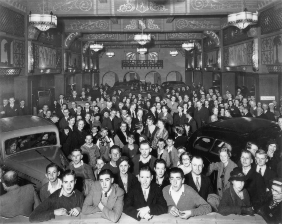 a group of people in a room
