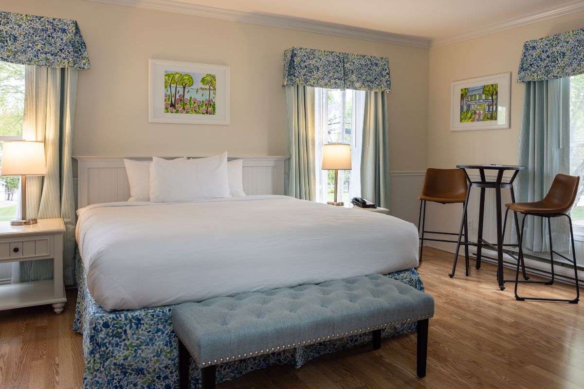 a bed in a room