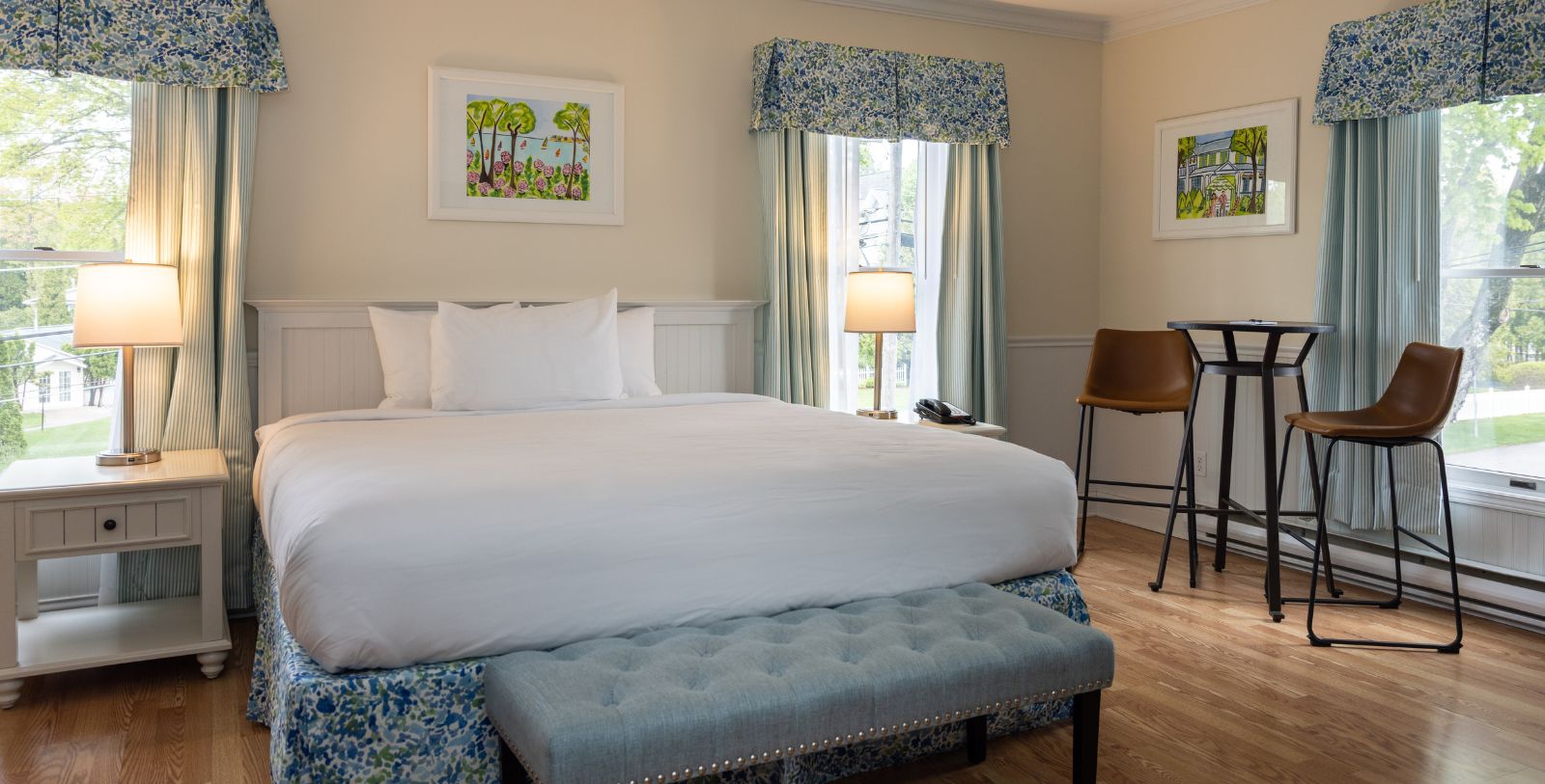 a bed in a room