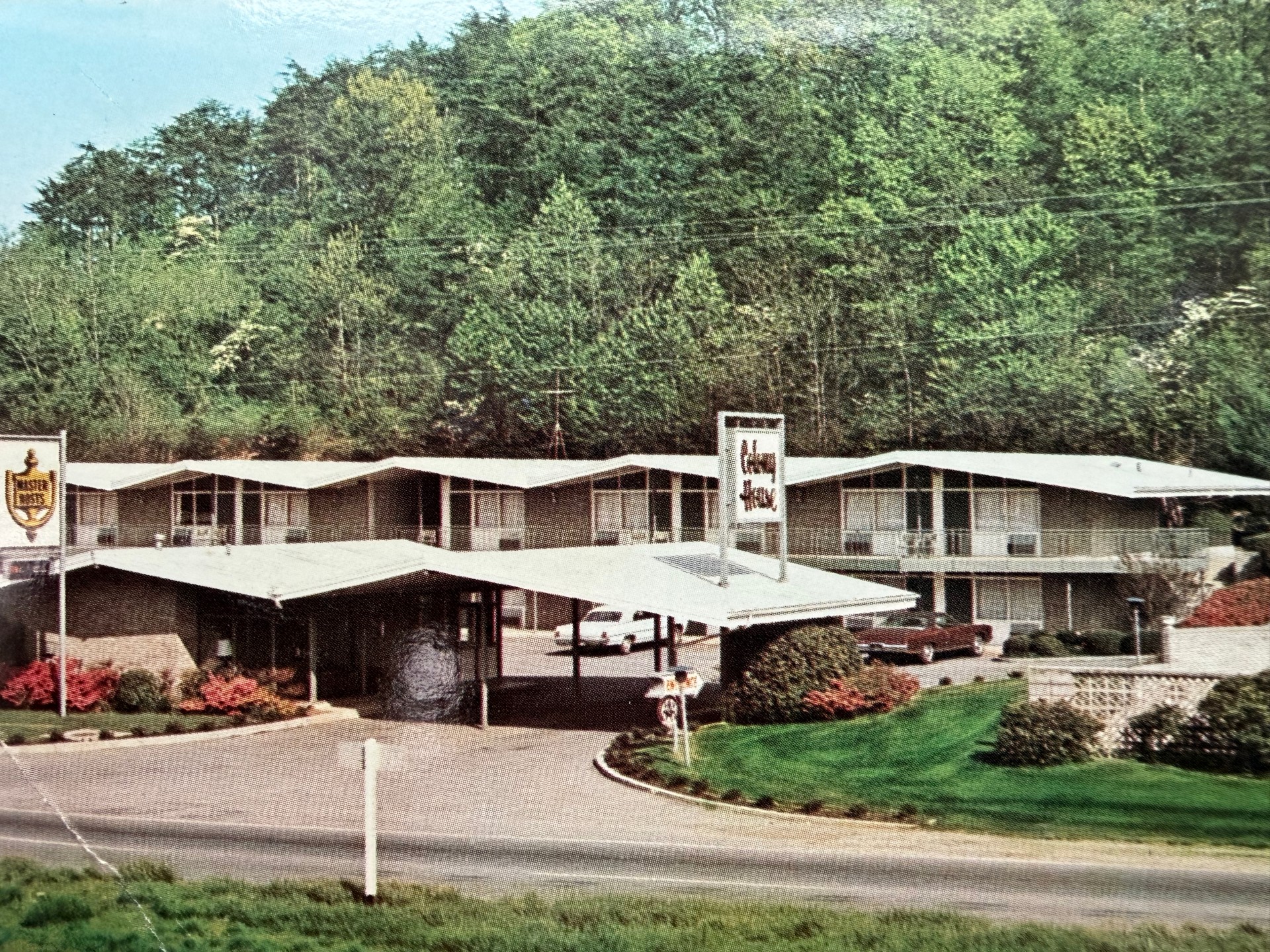 a building with a parking lot