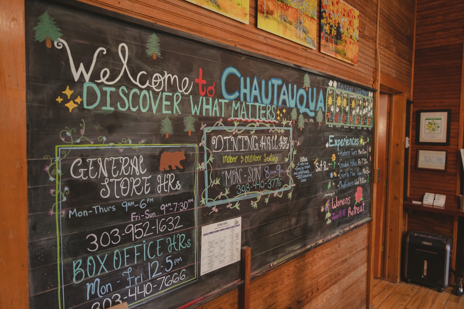 a chalkboard with writing on it