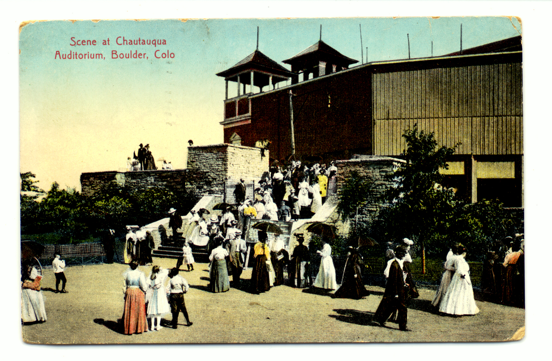 a group of people outside a building