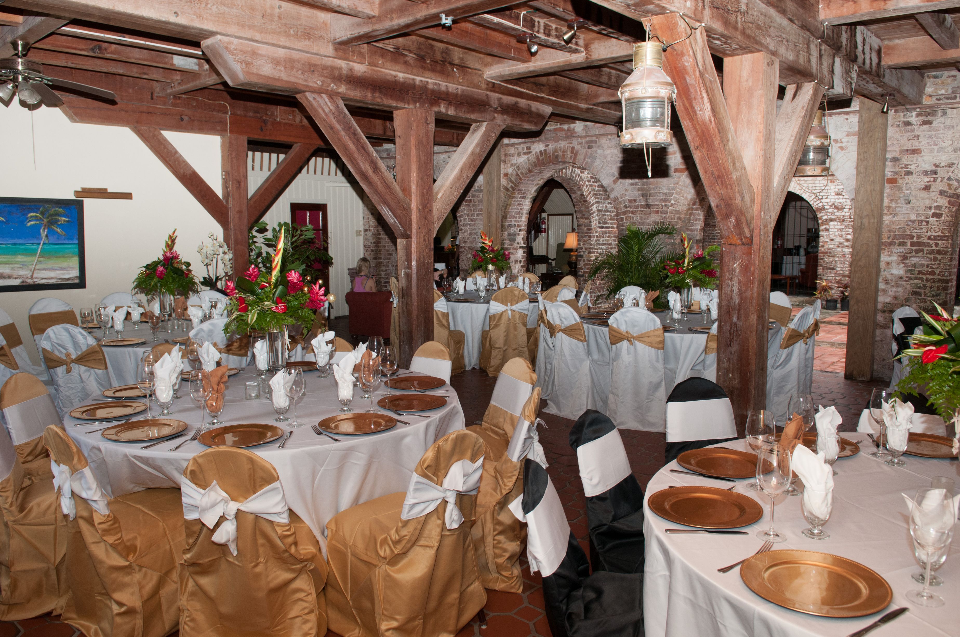 image of meeting space with banquet setup copper and lumber store historic inn english harbour antigua and barbuda_high