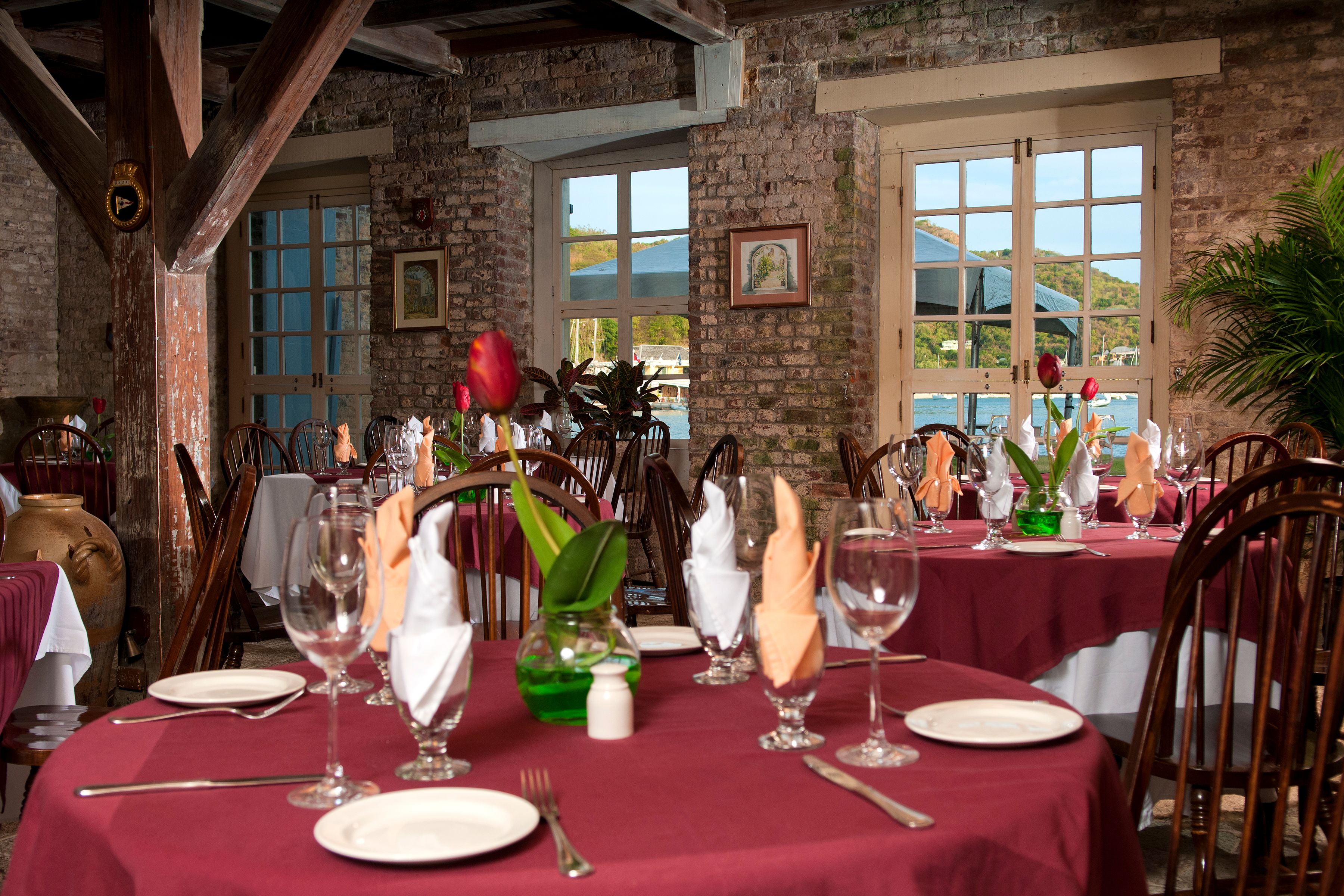 image of restaurant dining room copper and lumber store historic inn english harbour antigua and barbuda_high