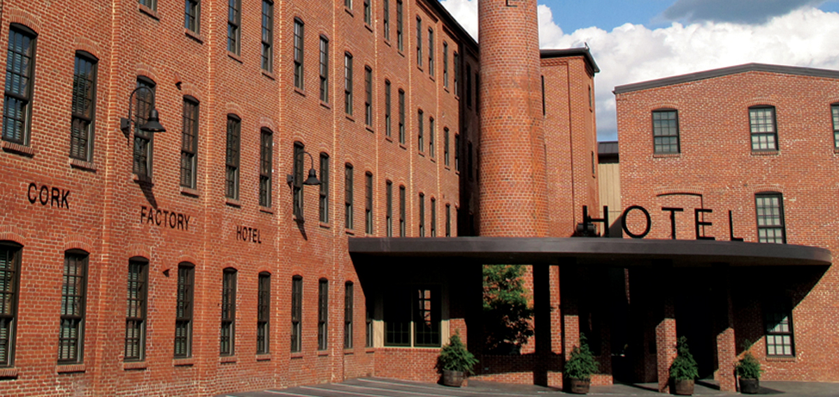 a brick building with a tower