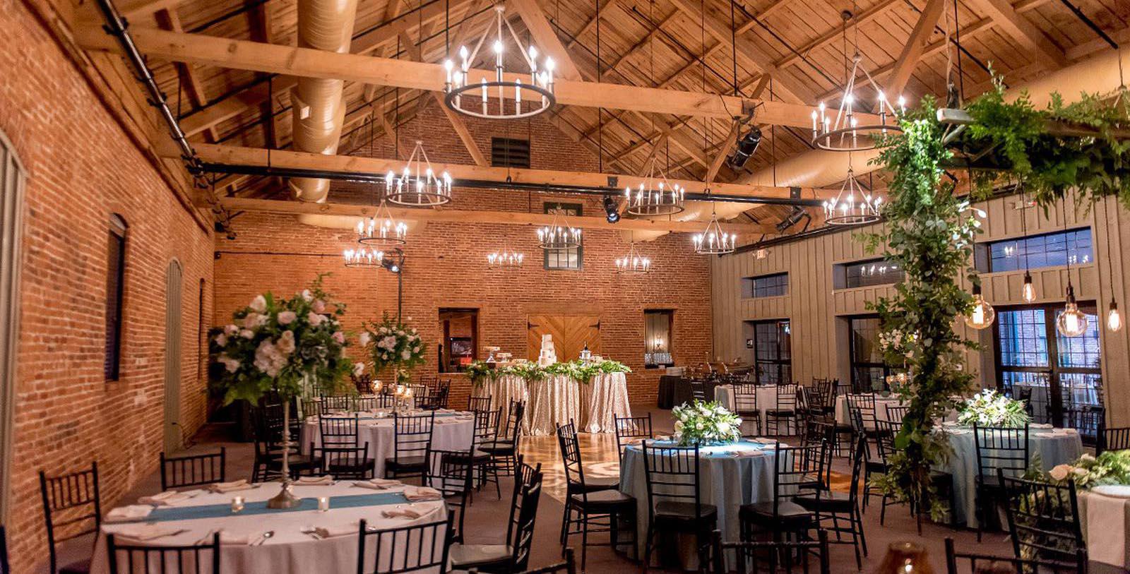 a room with tables and chairs