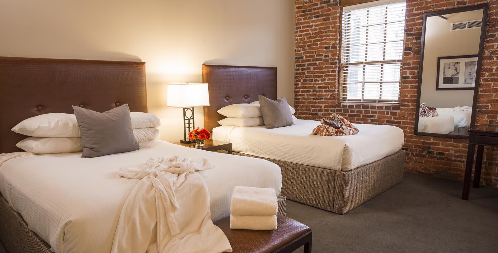 a room with two beds