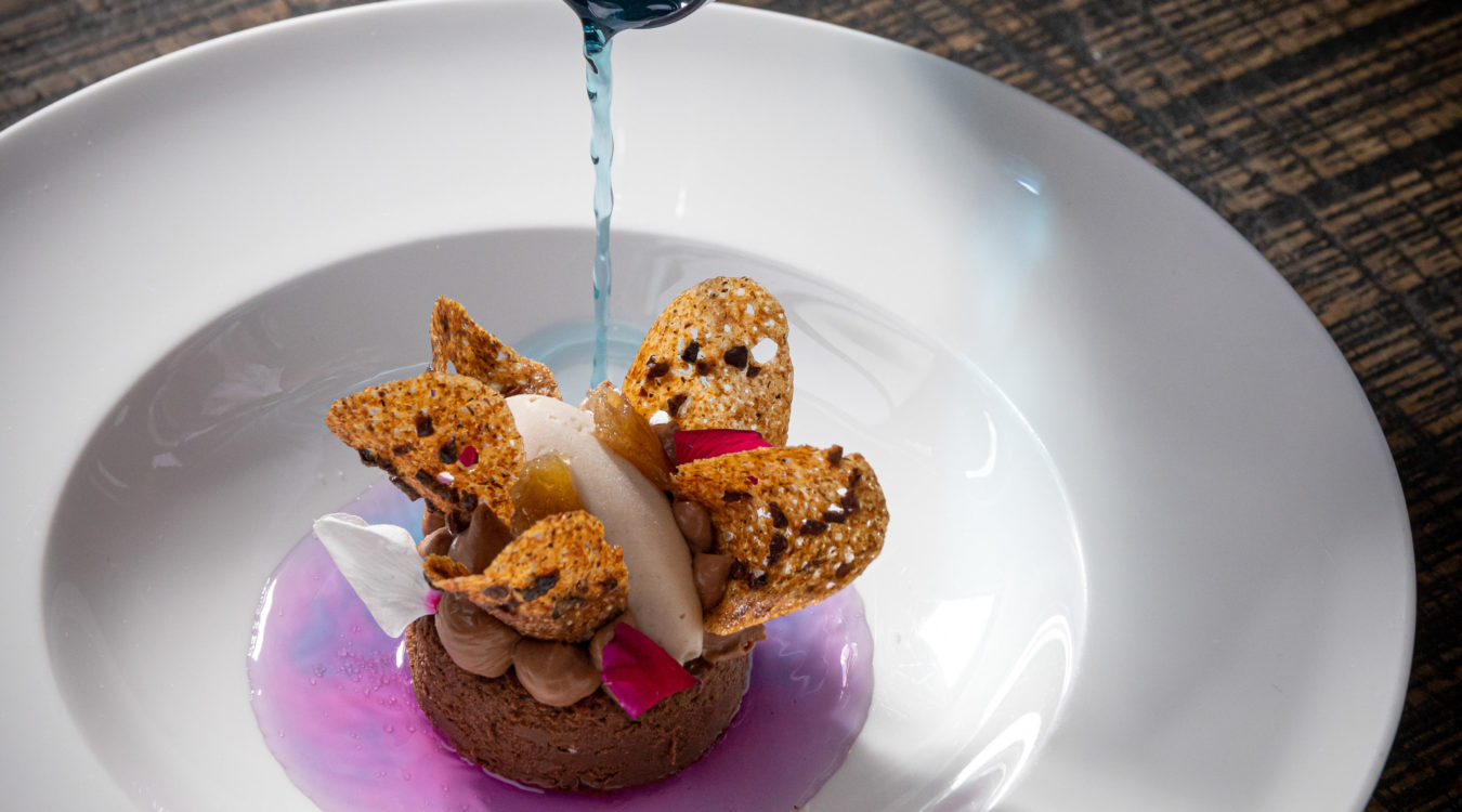 a dessert on a plate