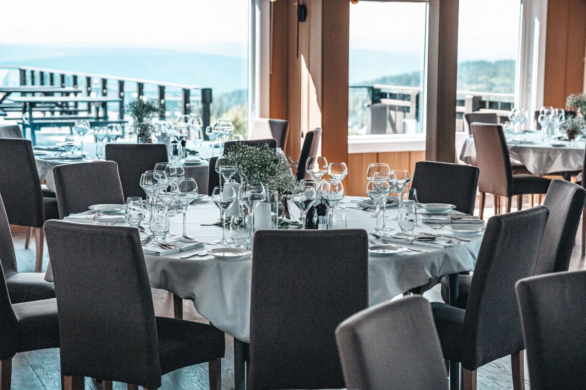 a table set for a dinner party
