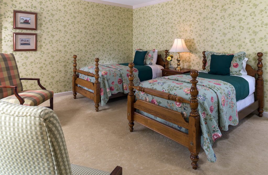 a room with two beds