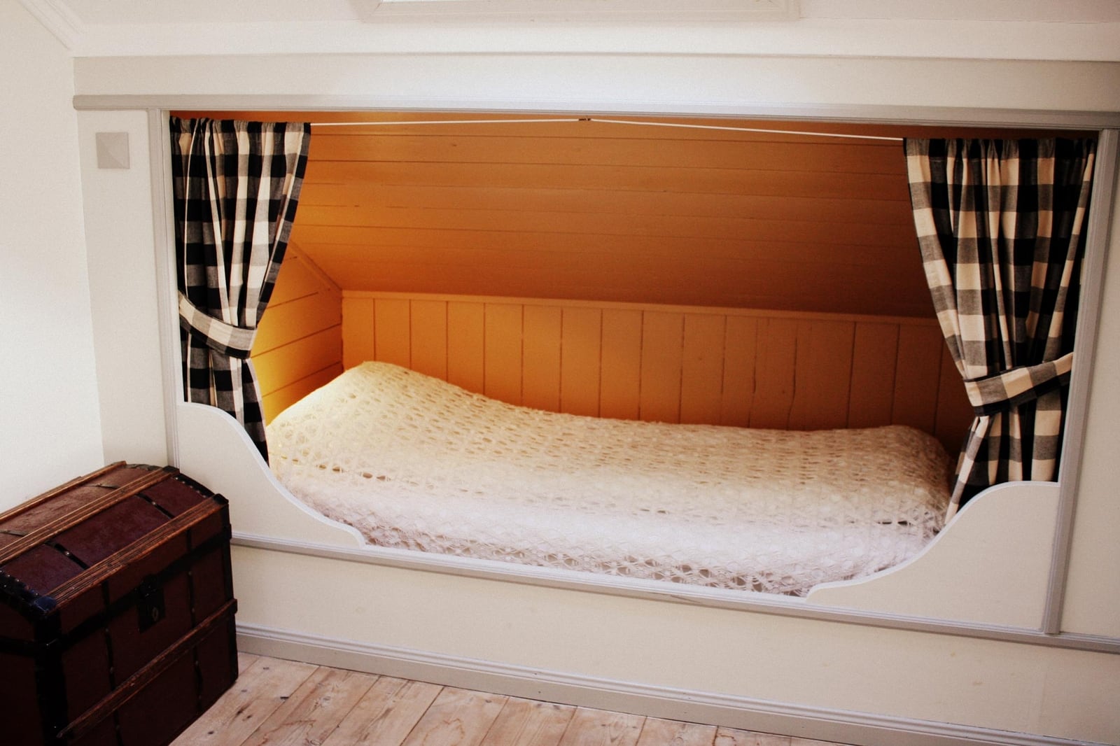 a bed in a room