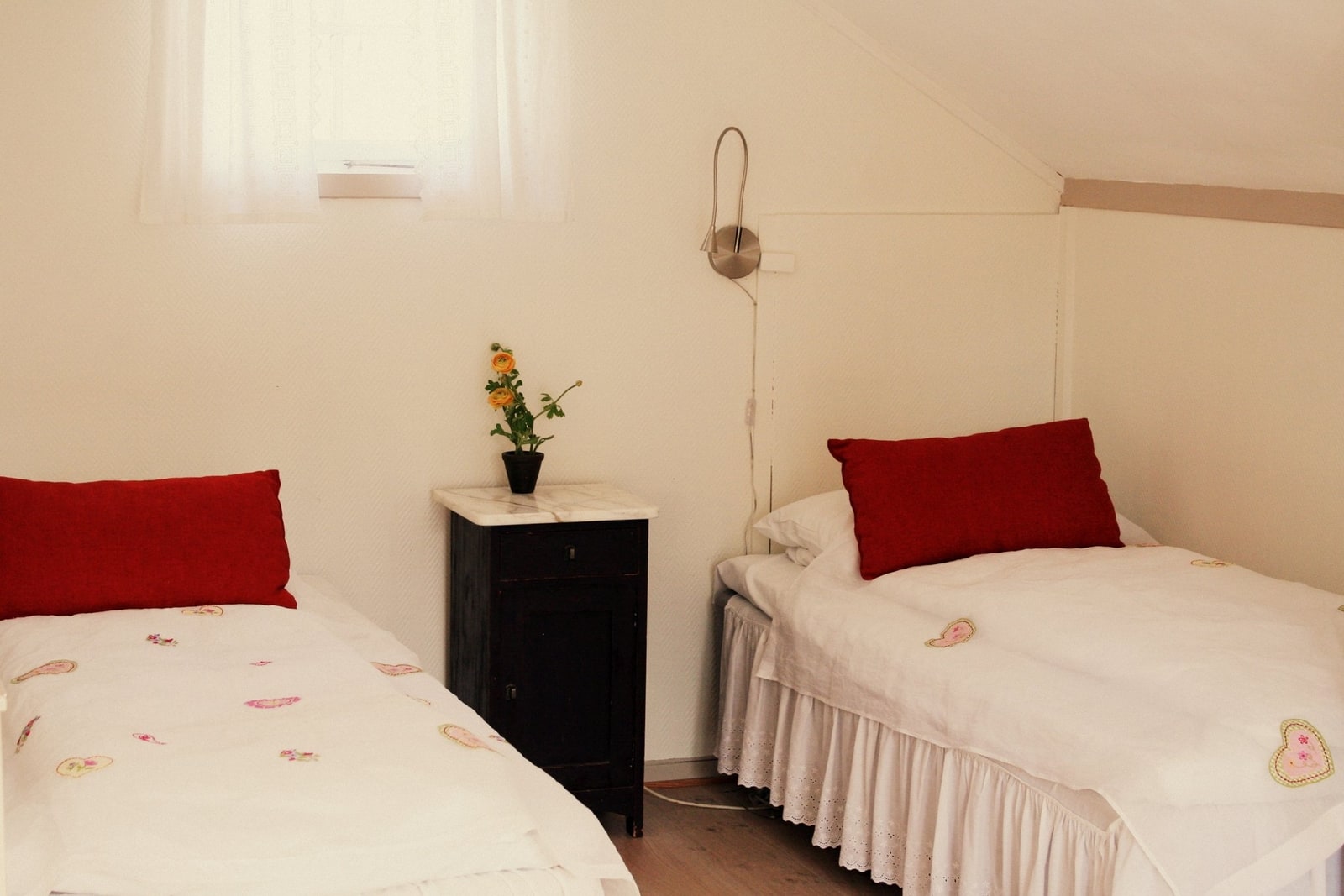 a room with two beds