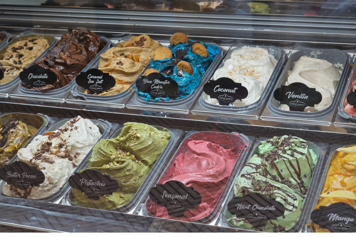 a trays of ice cream