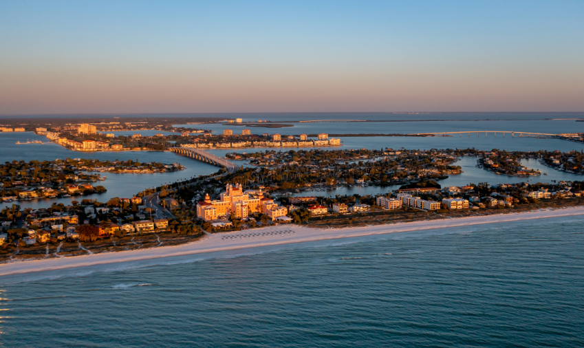 a city on a beach