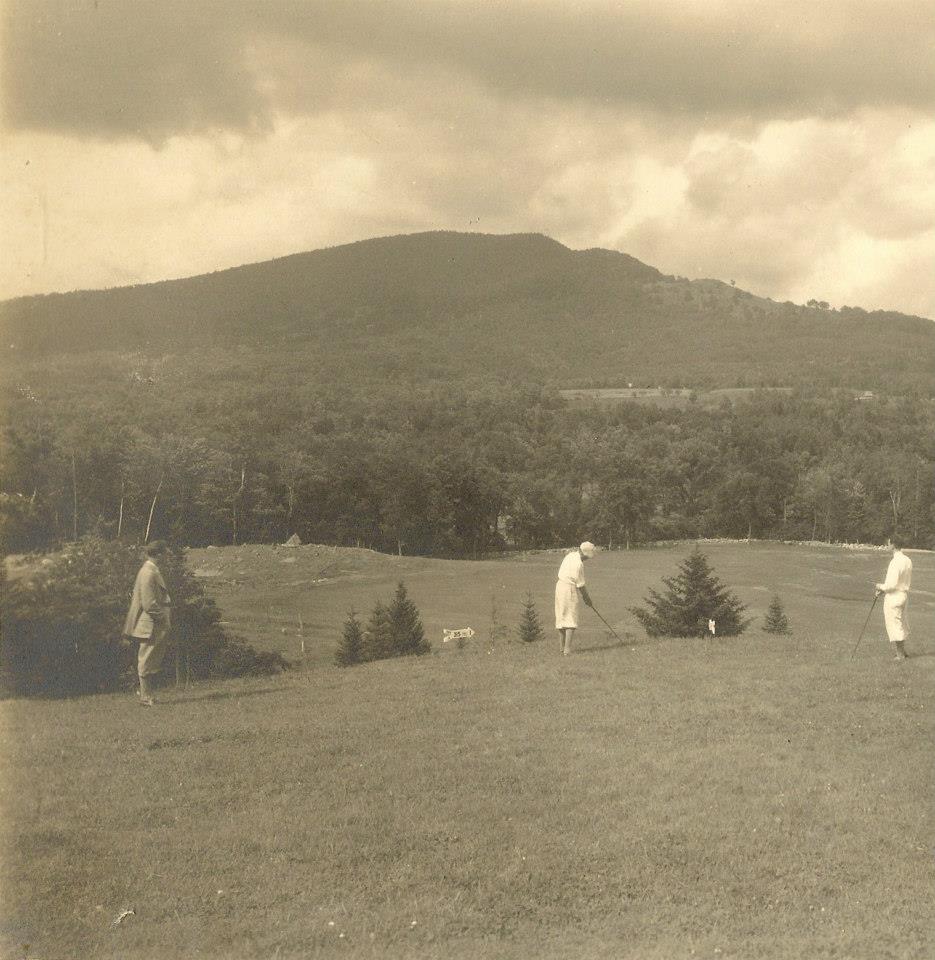 a group of people playing golf
