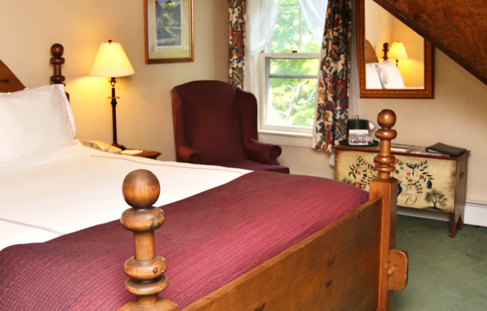 a bed in a room