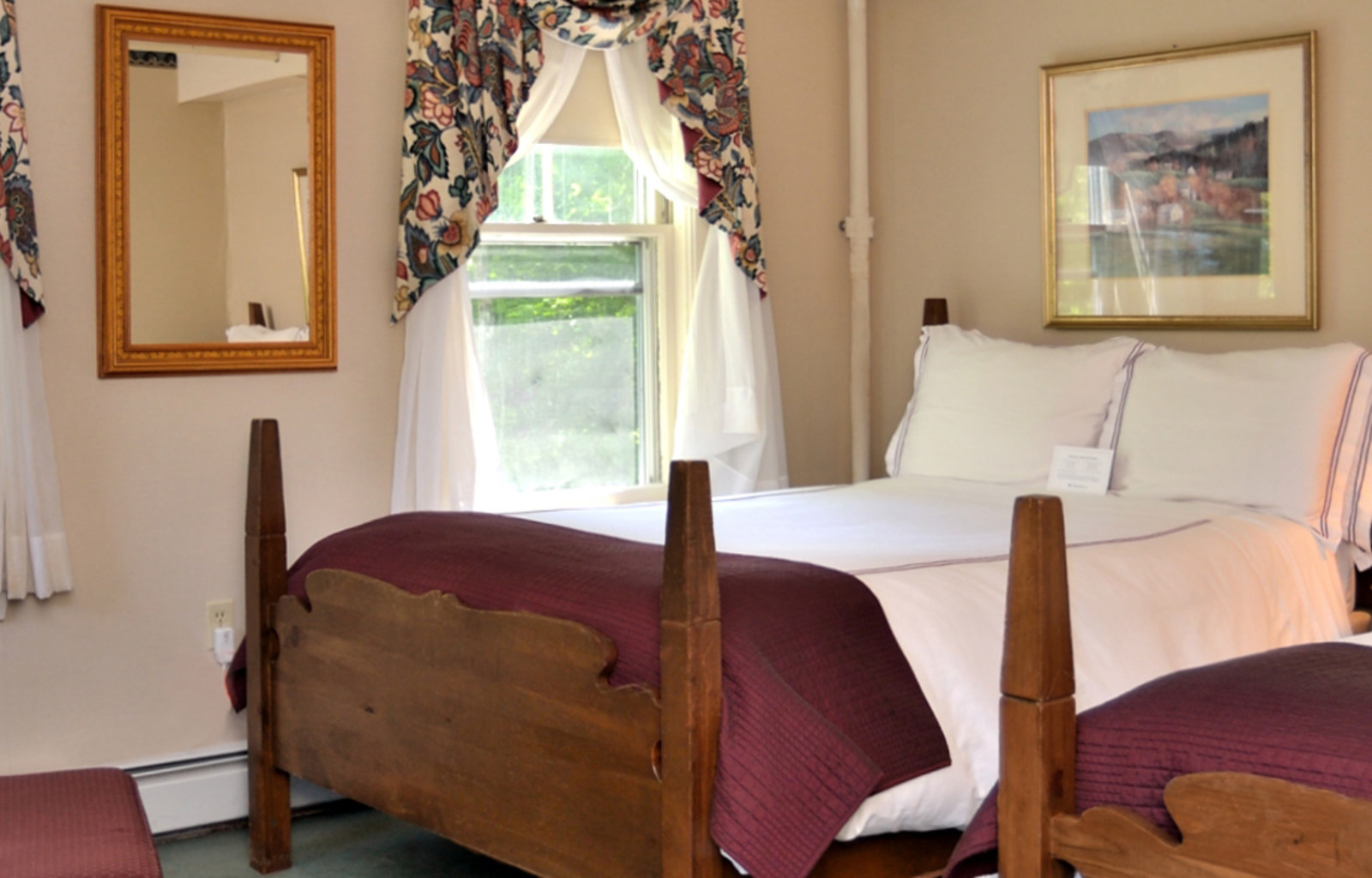 a bed in a room