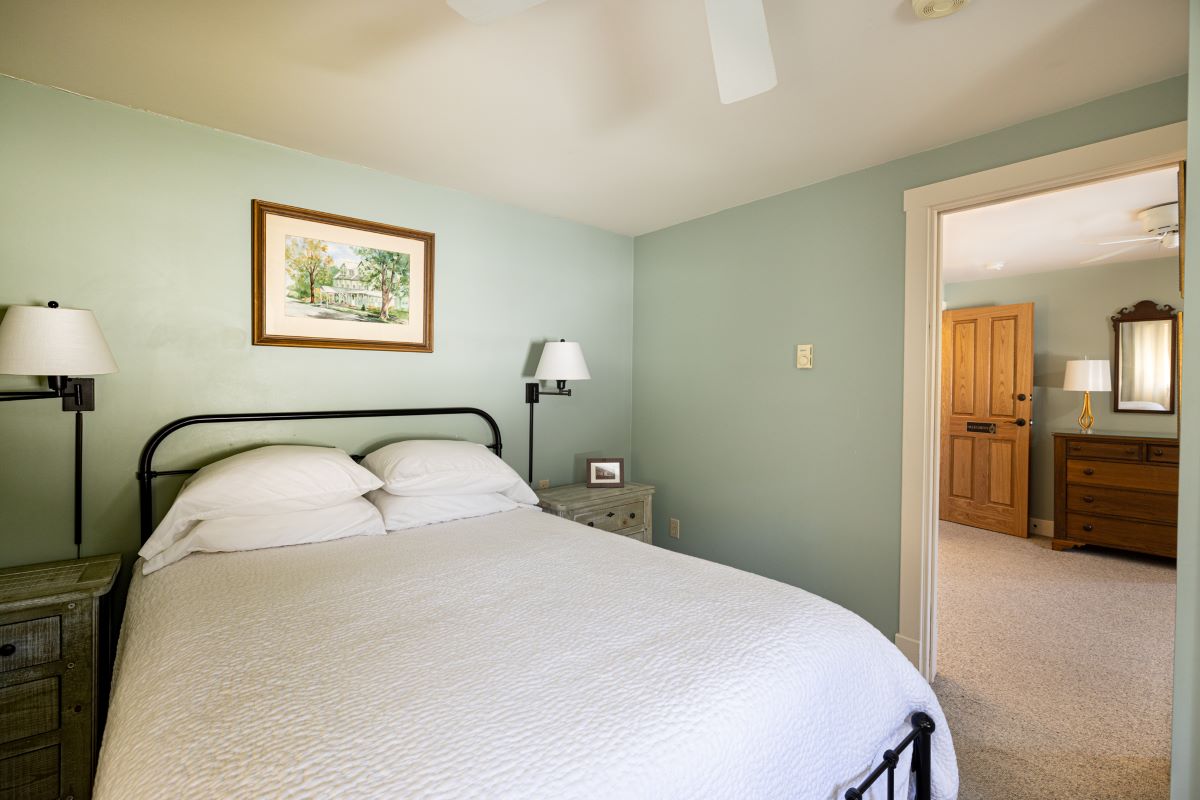 a bed in a room