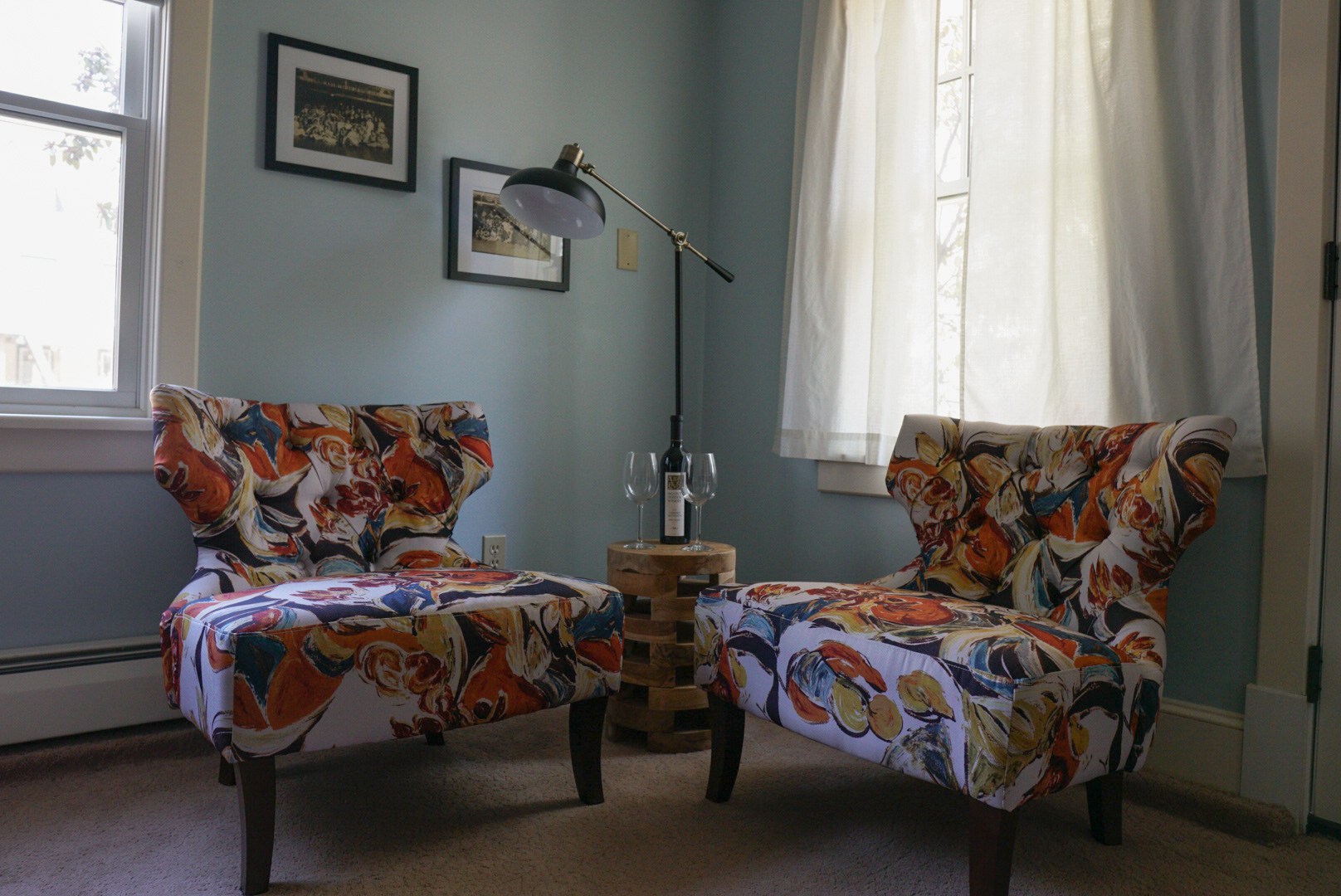 two chairs in a room