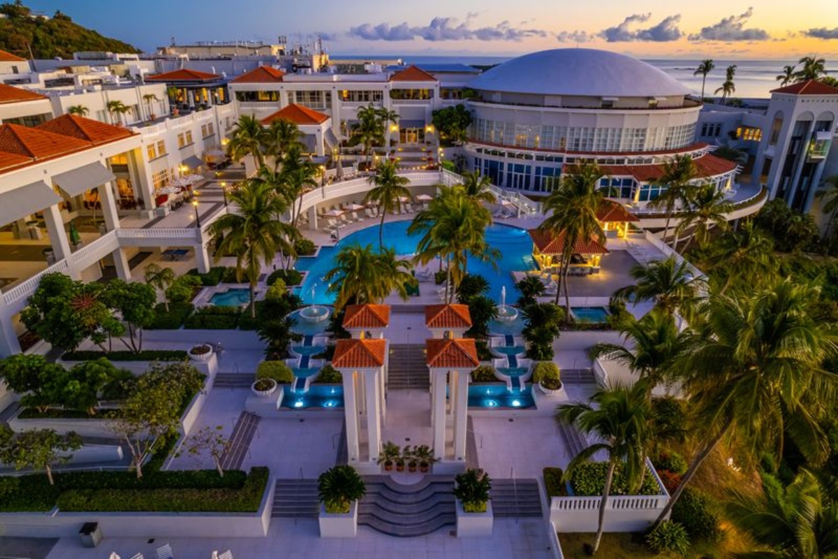 a pool in a resort