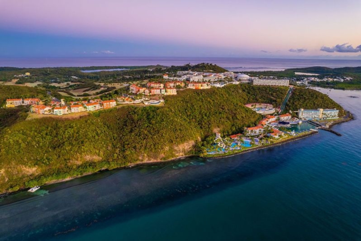 a aerial view of a resort
