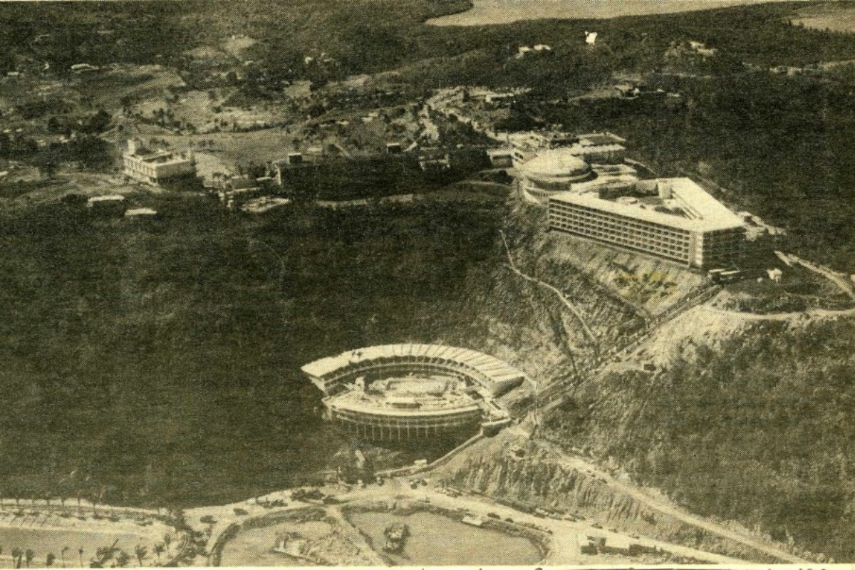 an aerial view of a building
