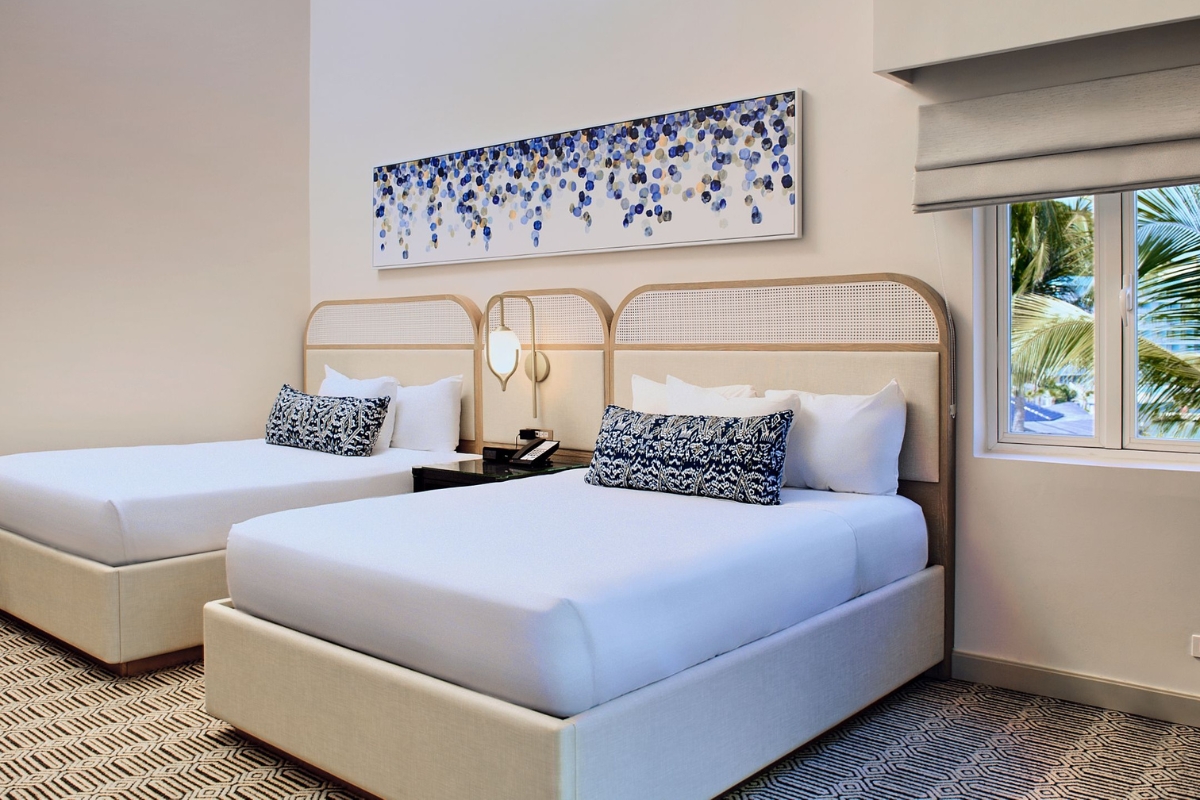 a room with two beds