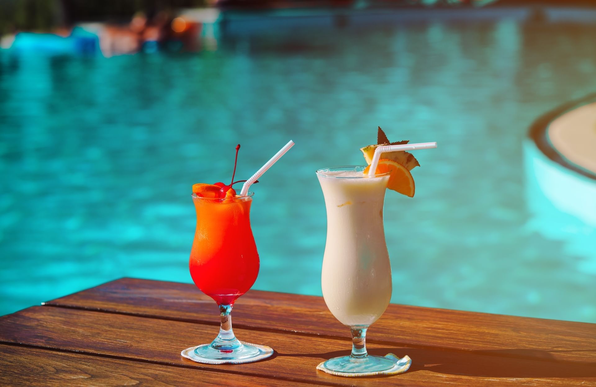 two drinks on a table