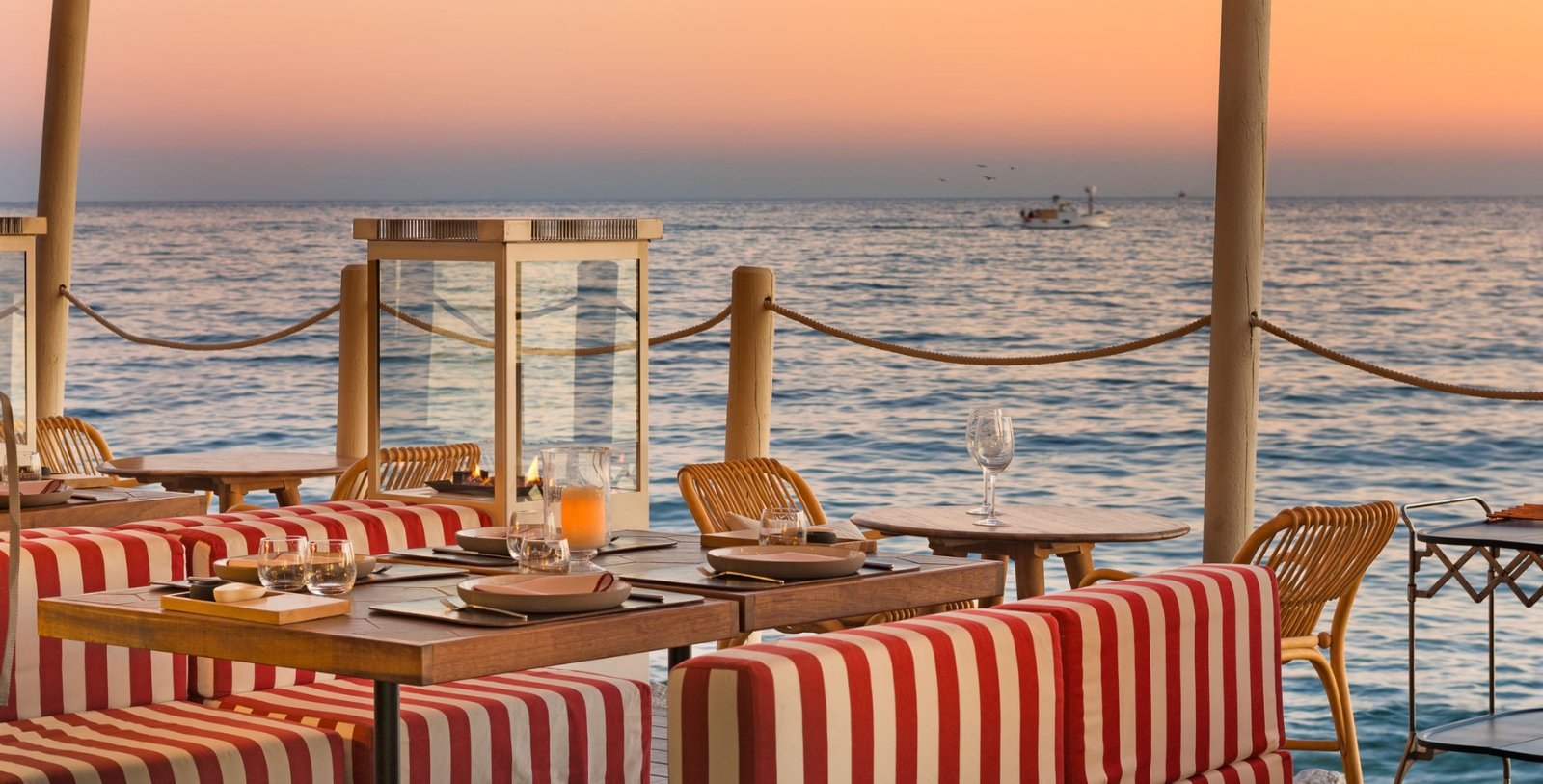 a table set up on a beach