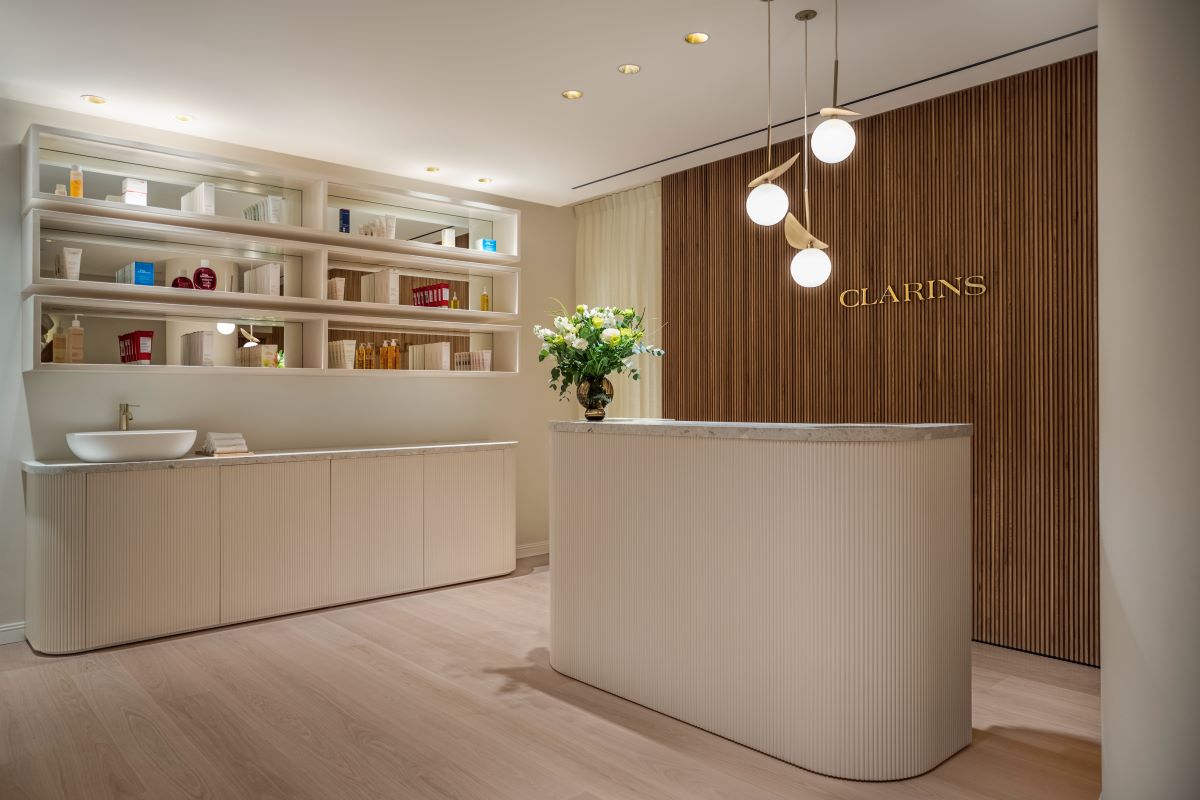a reception desk in a room