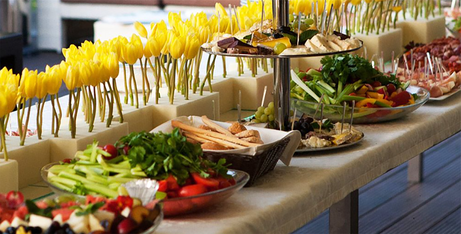 a table with food on it