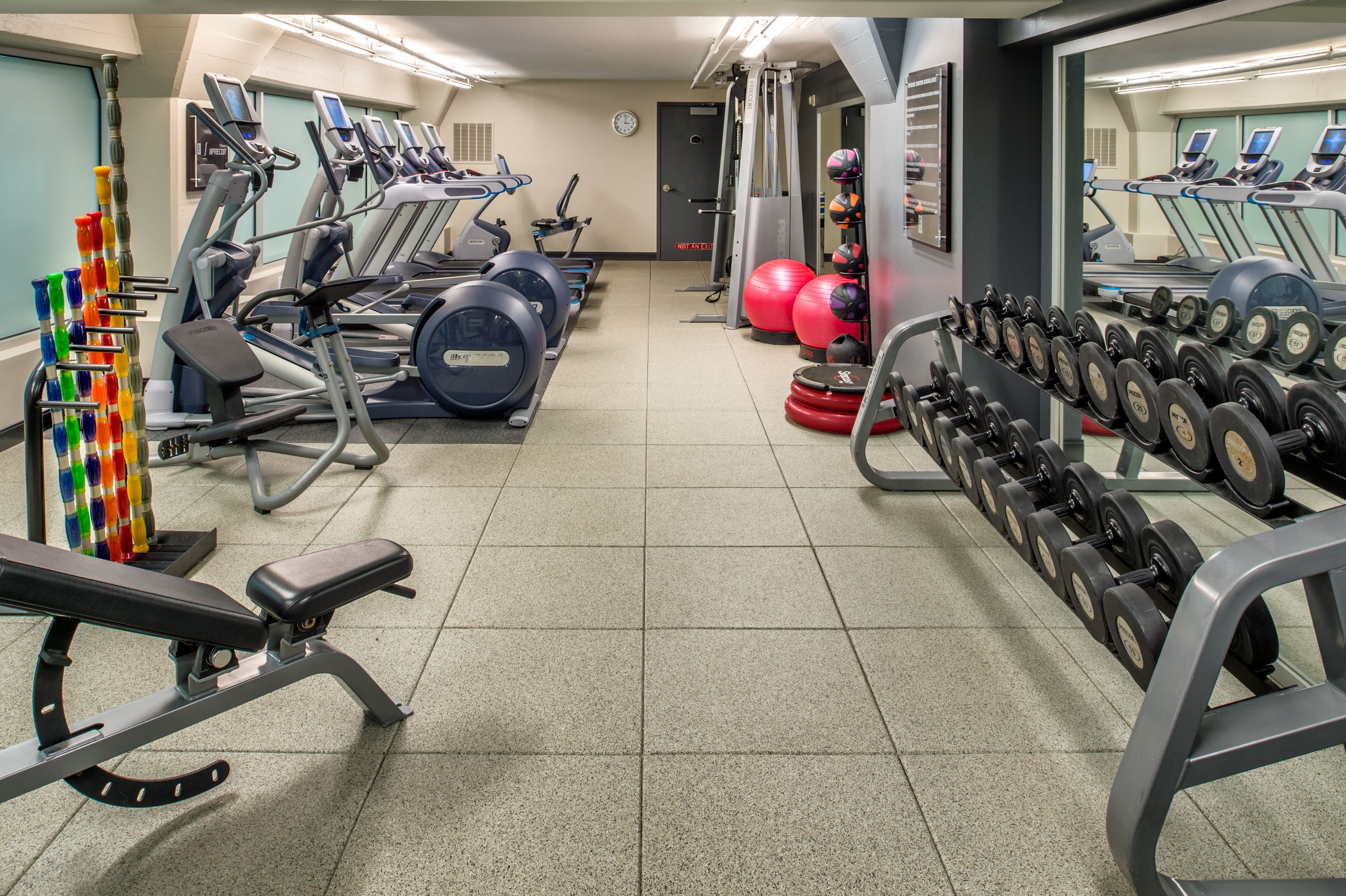 a room with exercise equipment