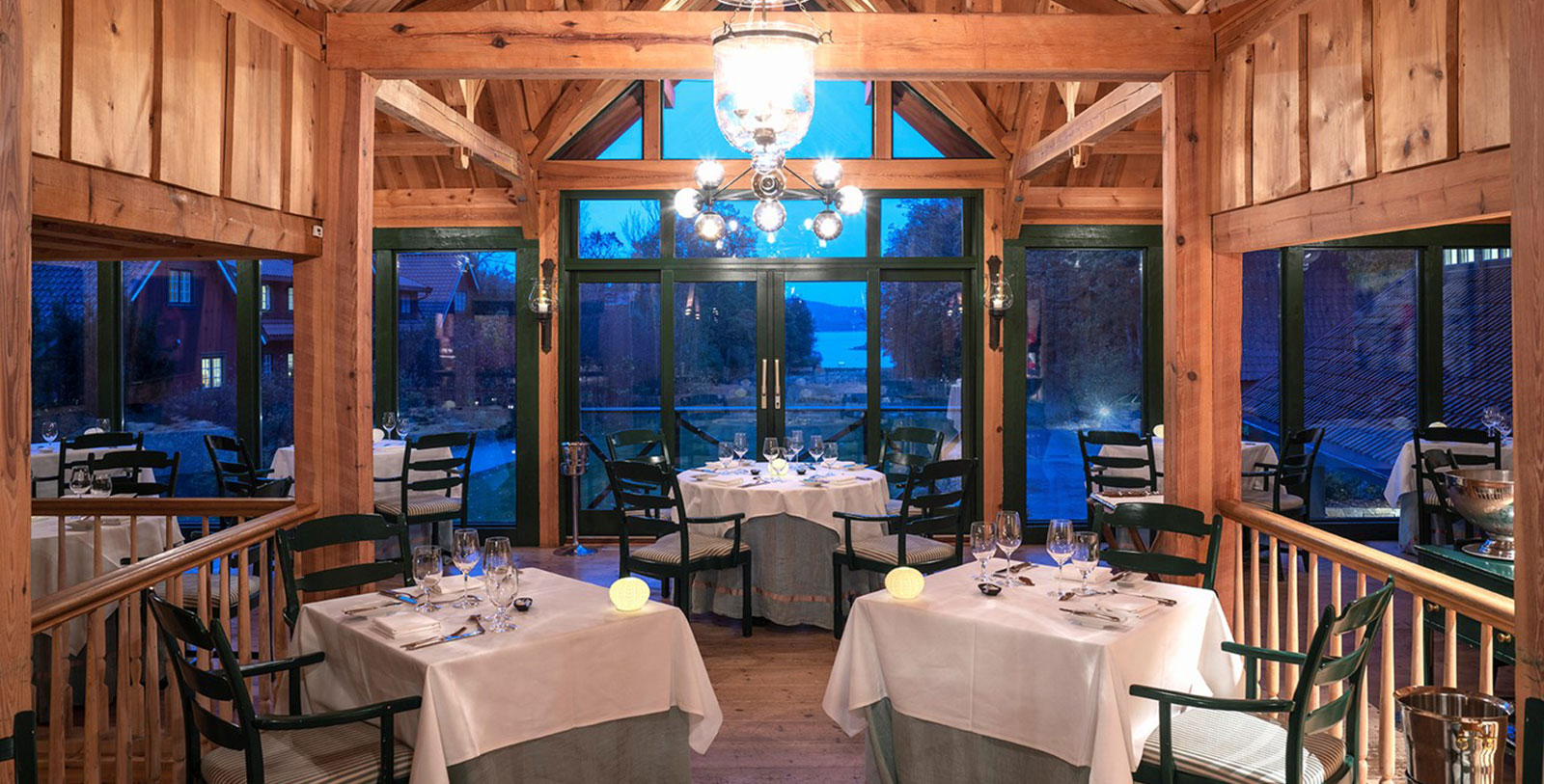 a room with tables and chairs