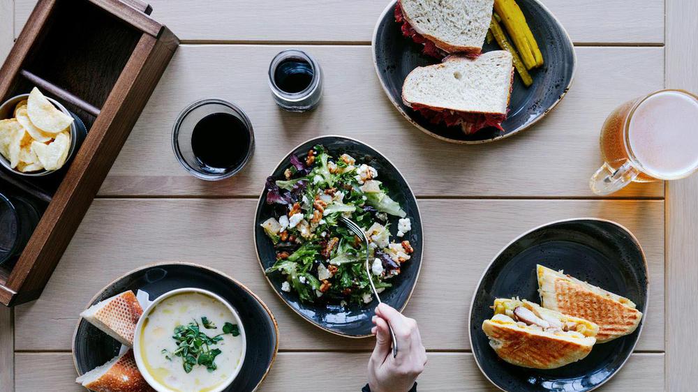 a plate of food on a table