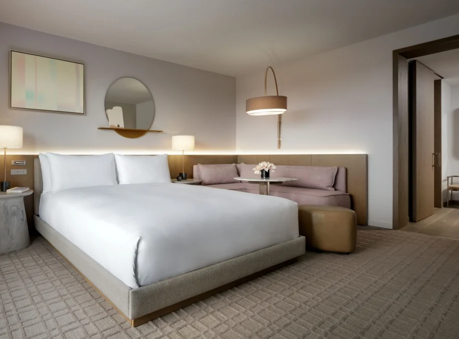 a room with a bed and a couch