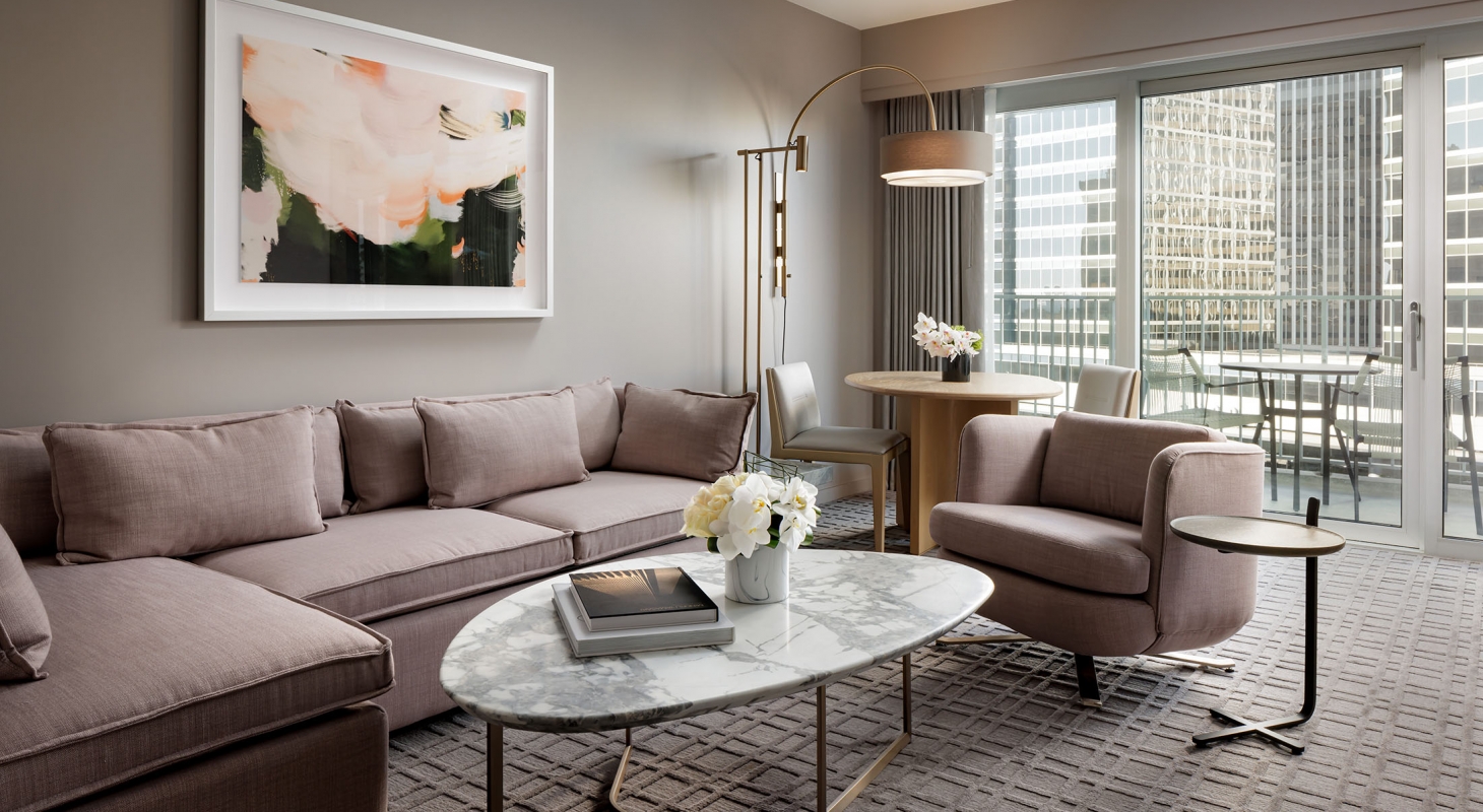 a living room with a couch and a table