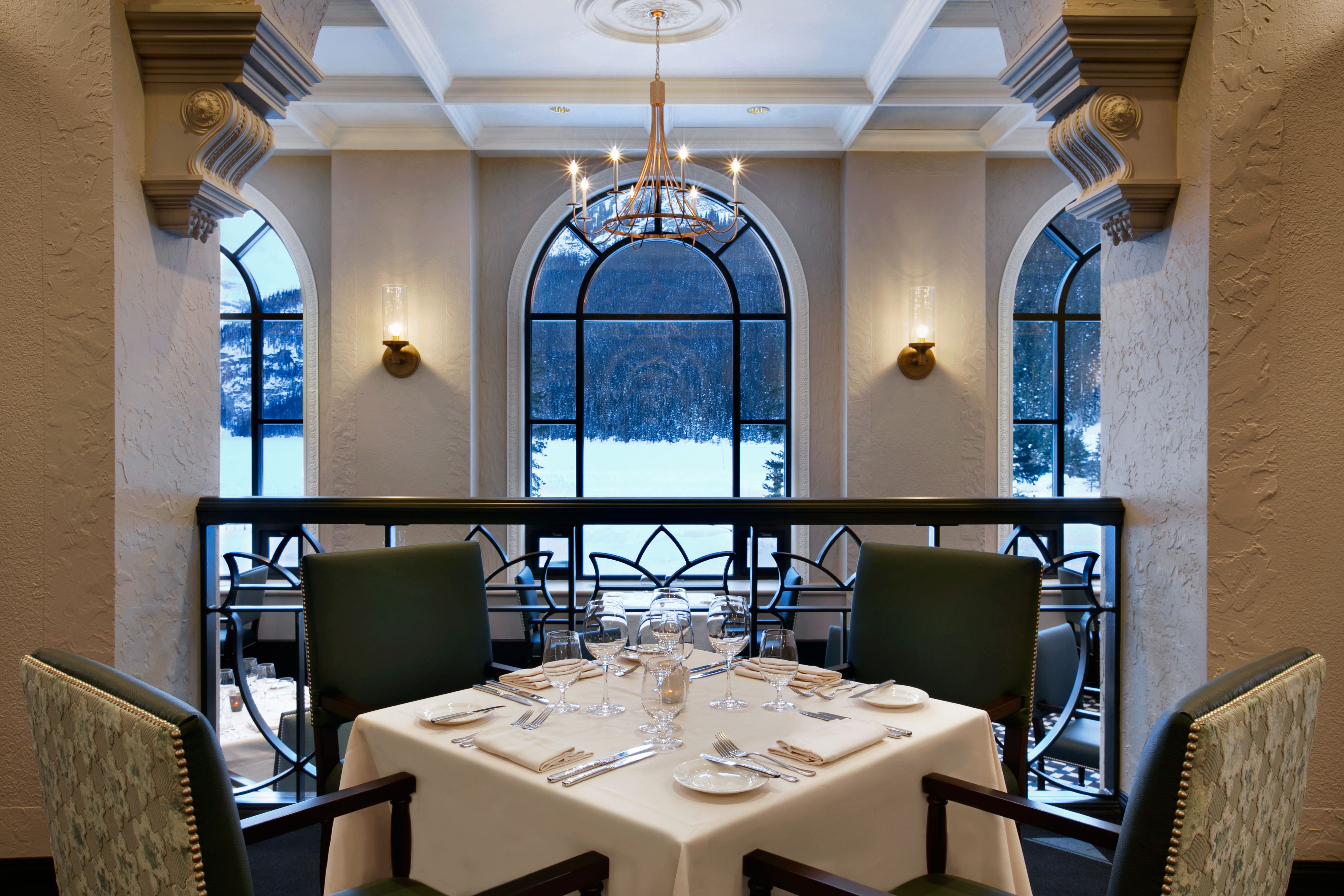 a table set for a dinner