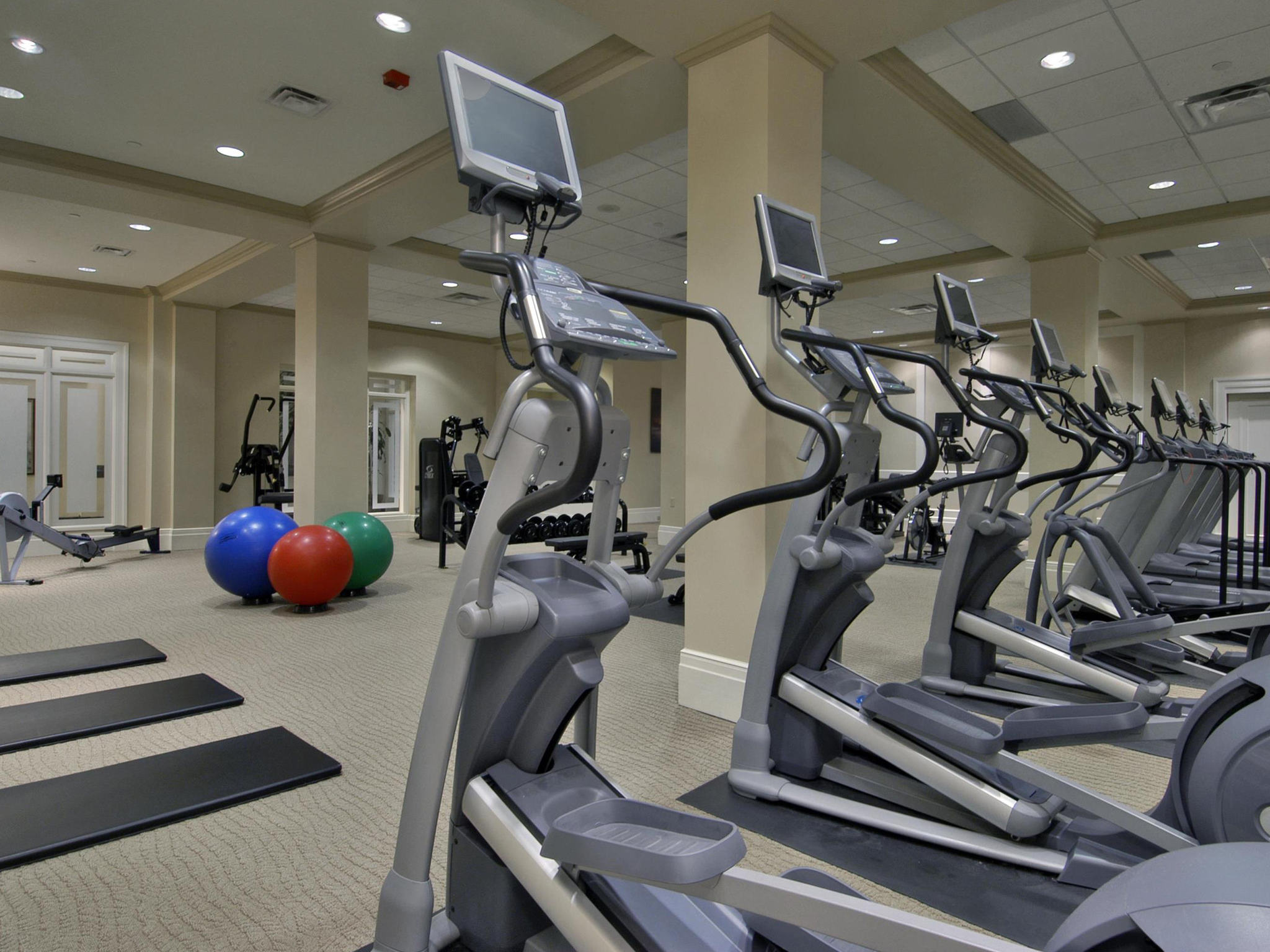 a room with exercise equipment