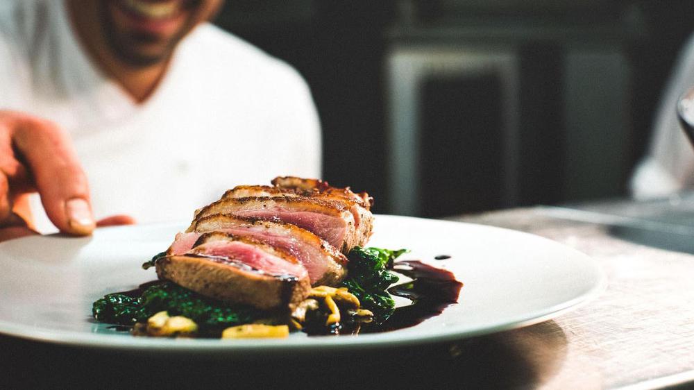 a plate of food on a table