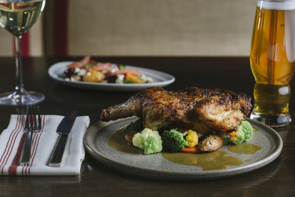 a plate of food on a table