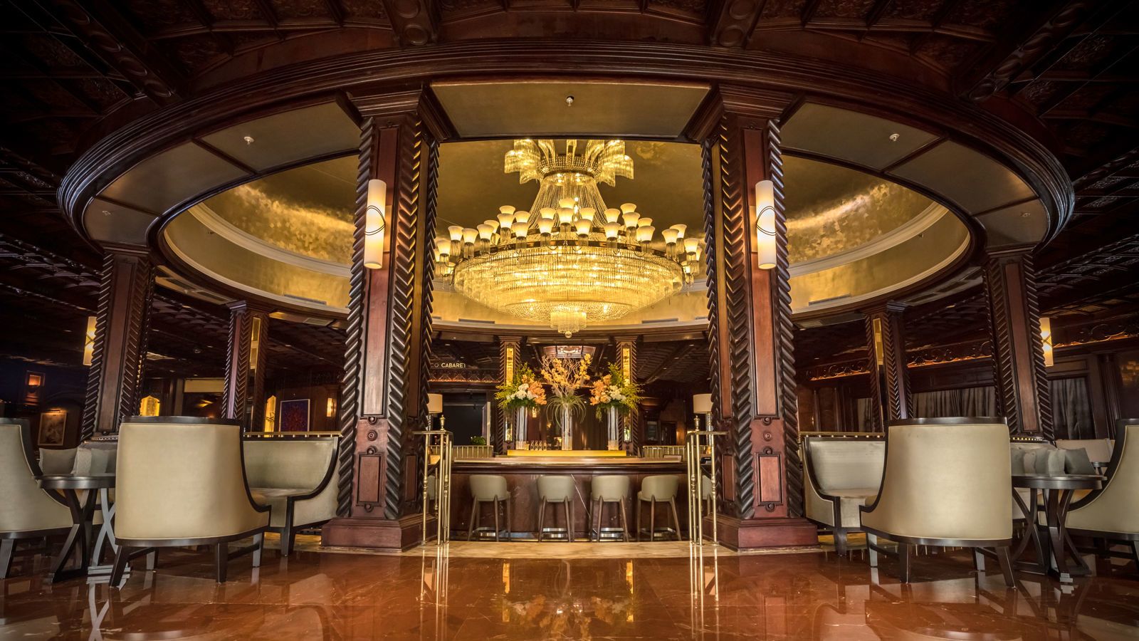 a chandelier in a room