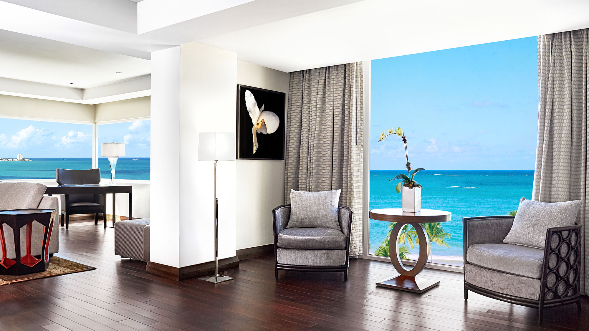 a room with a view of the ocean