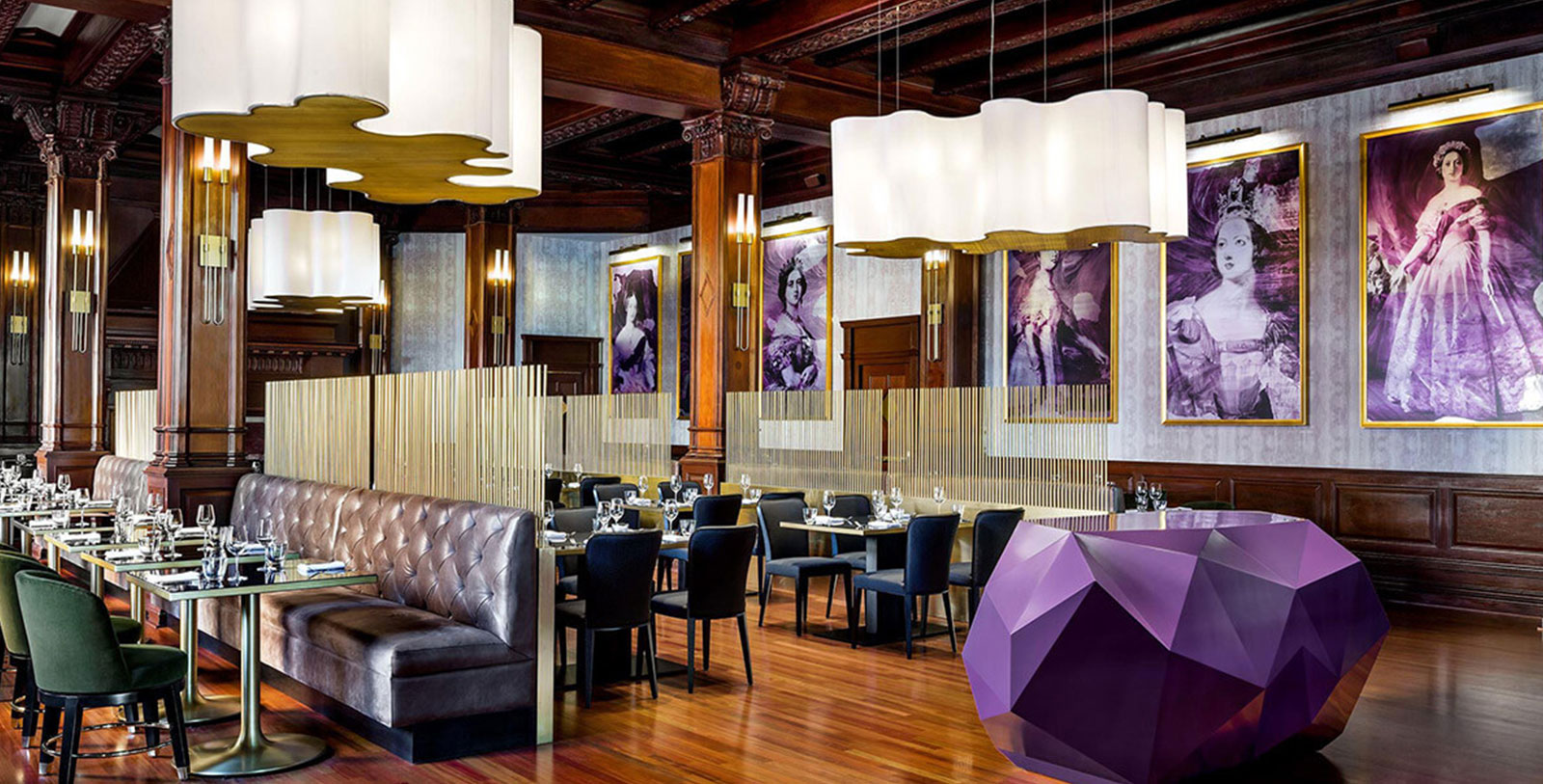 a restaurant with tables and chairs