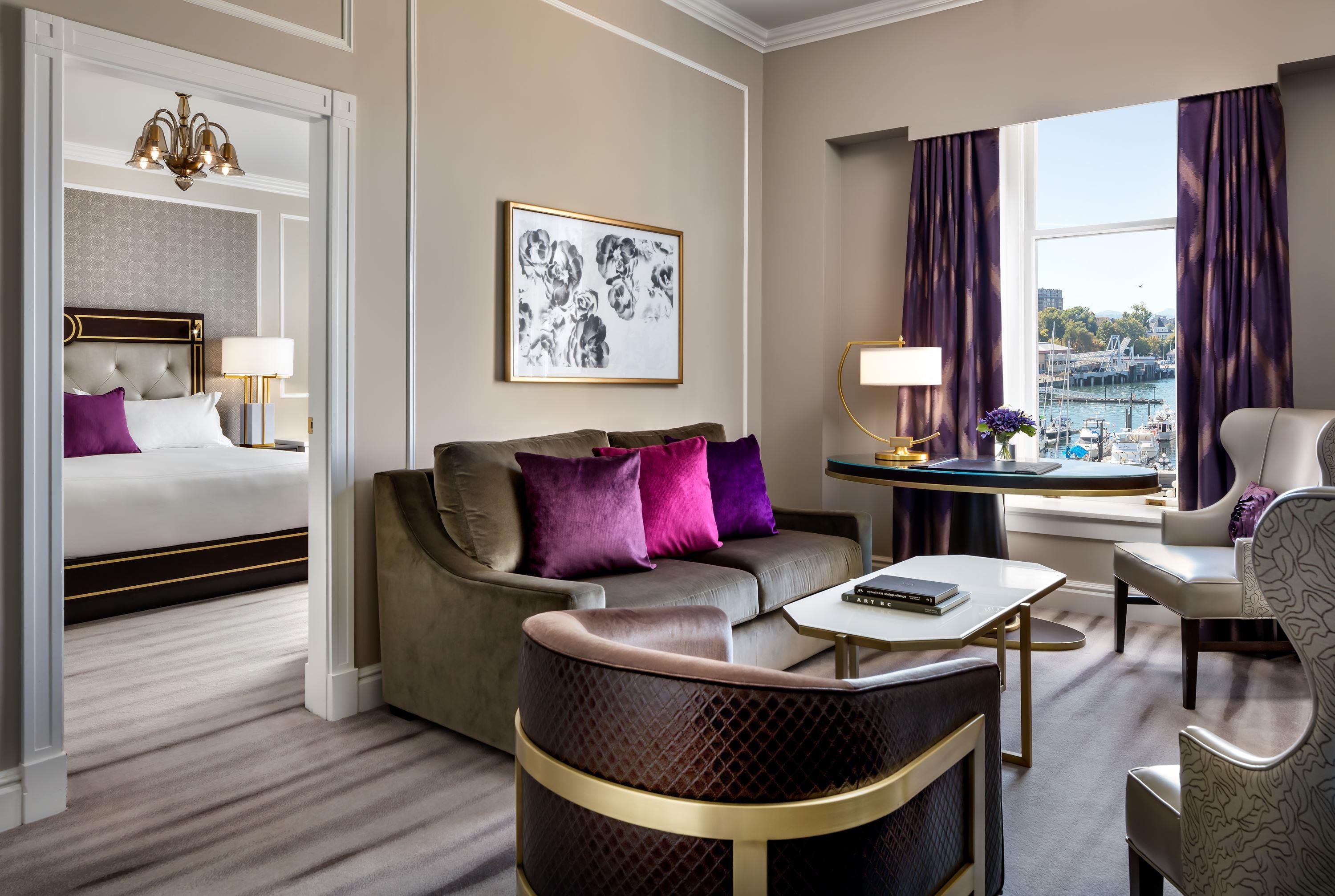 a room with a couch and a table