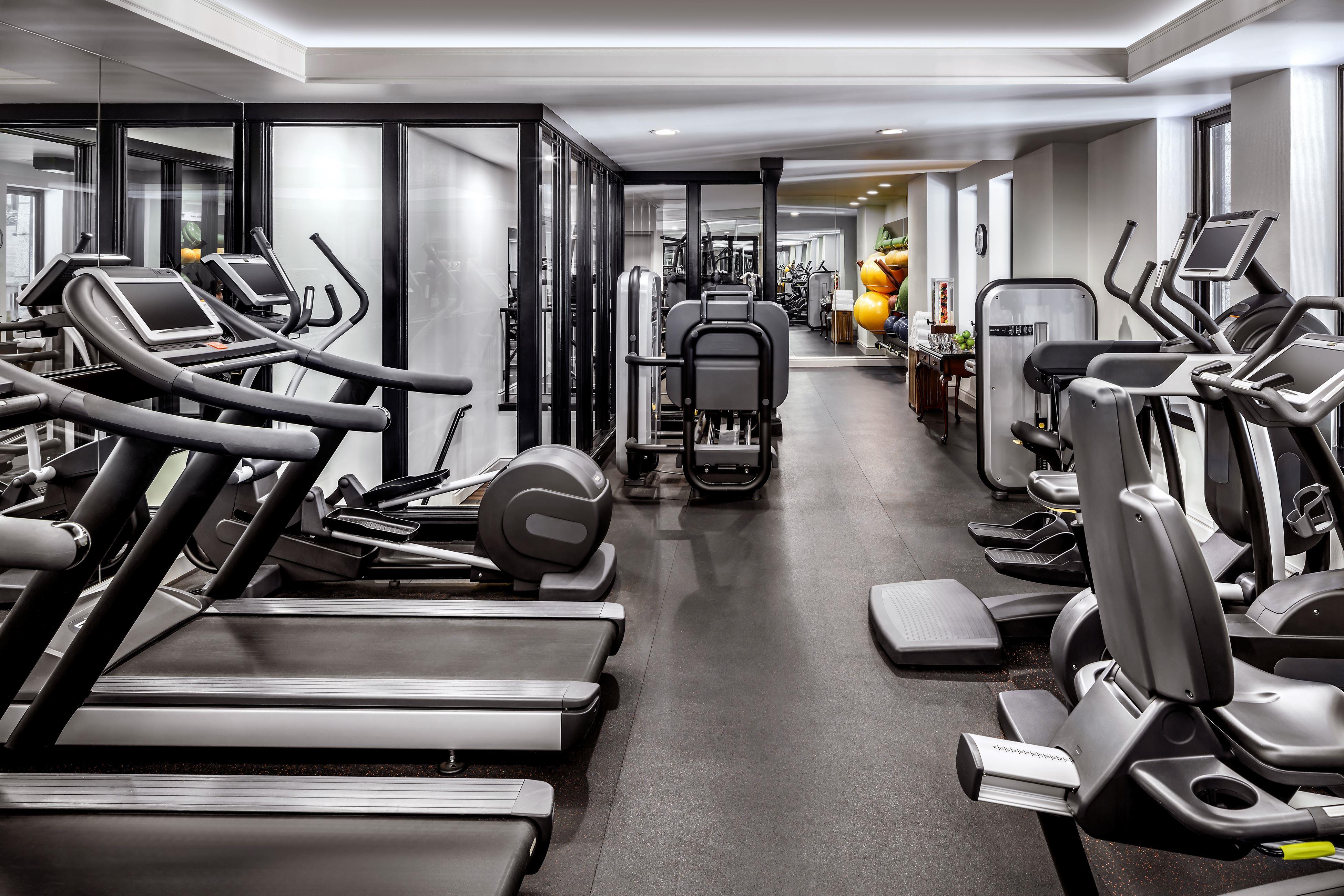 a gym with exercise equipment