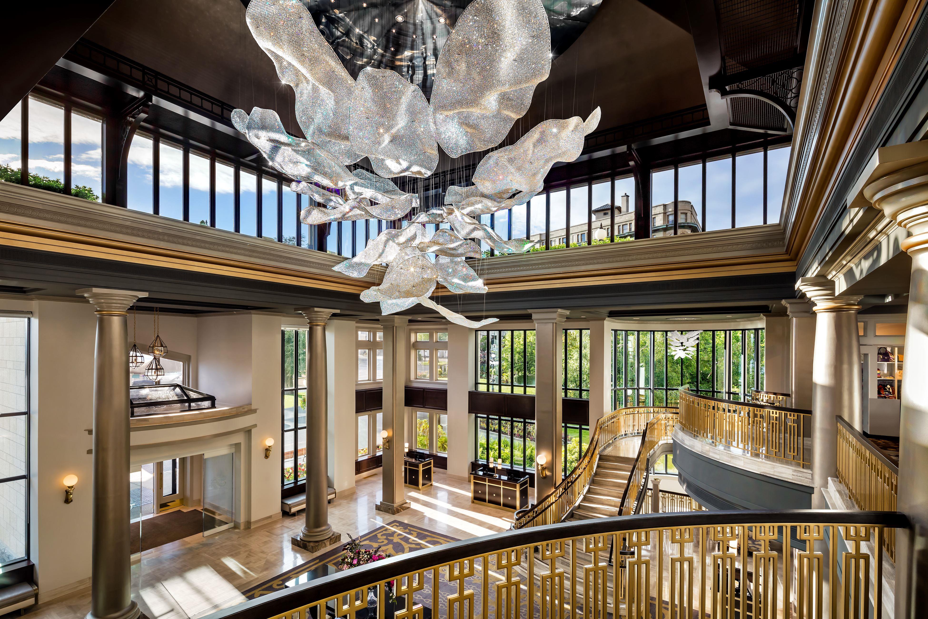 a large chandelier in a building