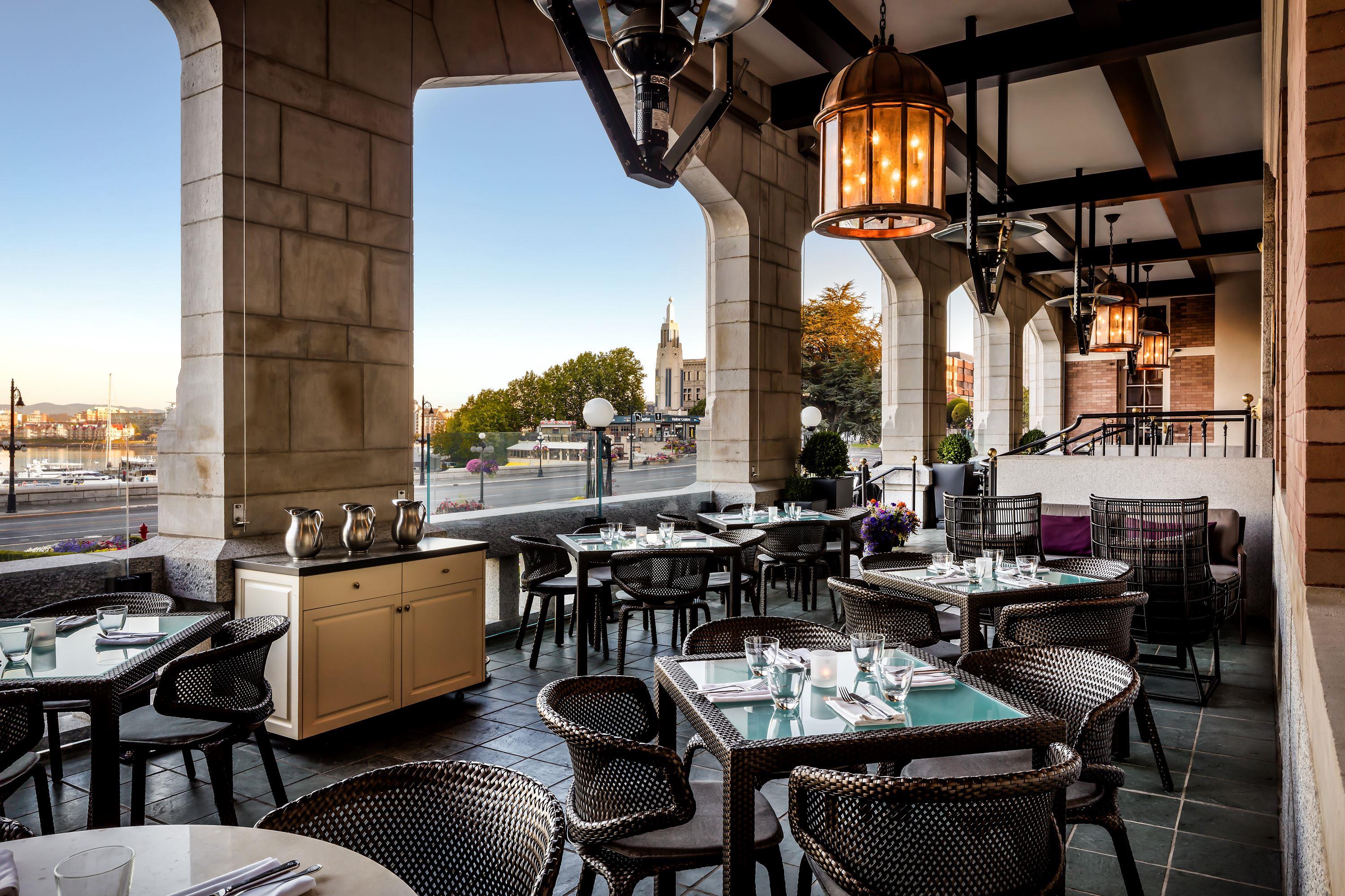 a restaurant with tables and chairs